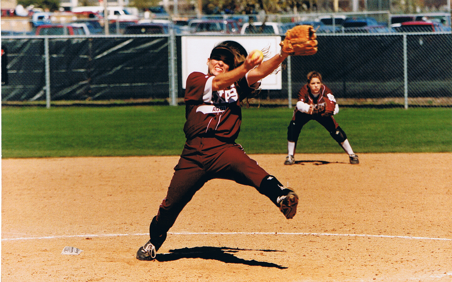 Kimberly Edwards (nee Turner) Pitching for Texas A&M - 1997 - Kimberly-Edwards.com