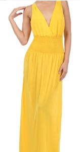 Long V-Neck Dress - fashionemall.com