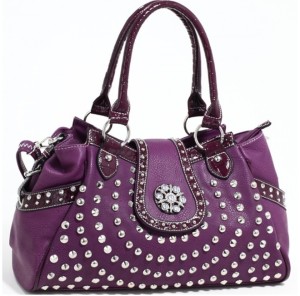 Western Studded Alligator Trim Satchel - mezonhandbags.com